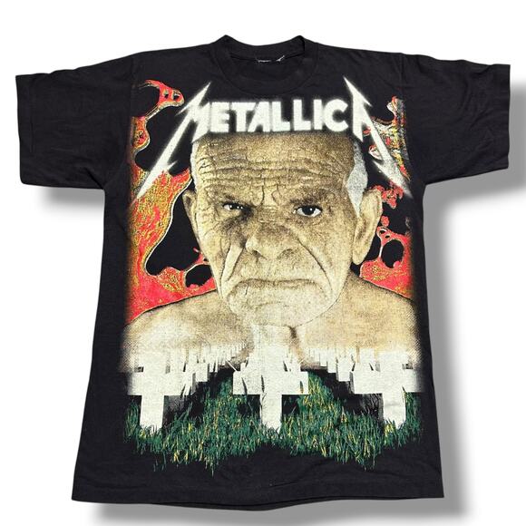 Metallica Sandman AOP Tee Shirt Single Stitch Tour Merch 90s Fantasy Boot L - Picture 1 of 8